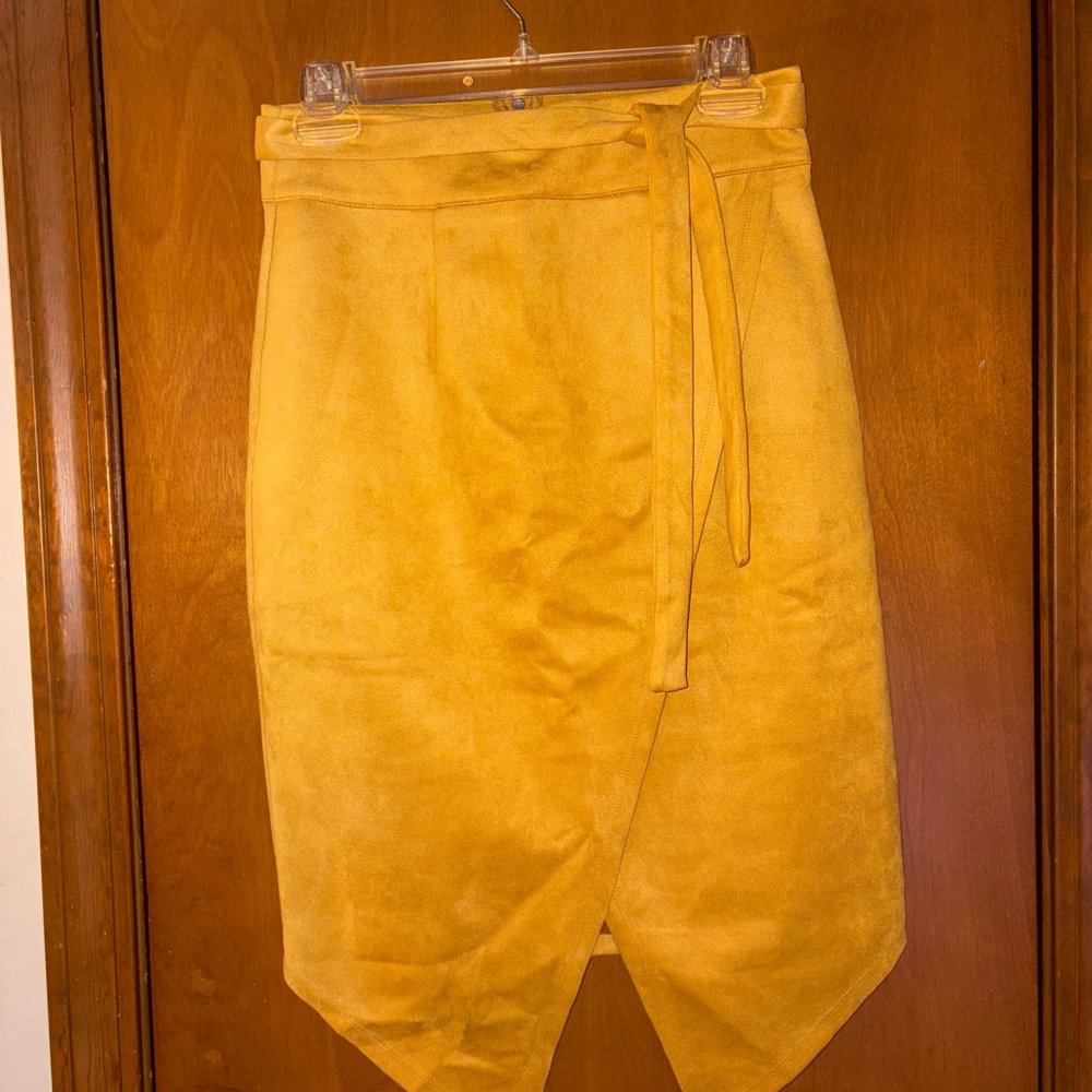 FAVLUX Mustard Wrap Skirt